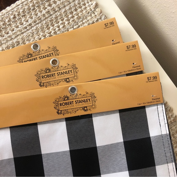 Fashionable Farmhouse Fall Themed Table Mats (Sold in sets of 2) Buffalo Check - Picture 3 of 6